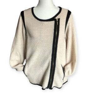 Lane Bryant Women's Beige and Black Moto Jacket sz 22/24